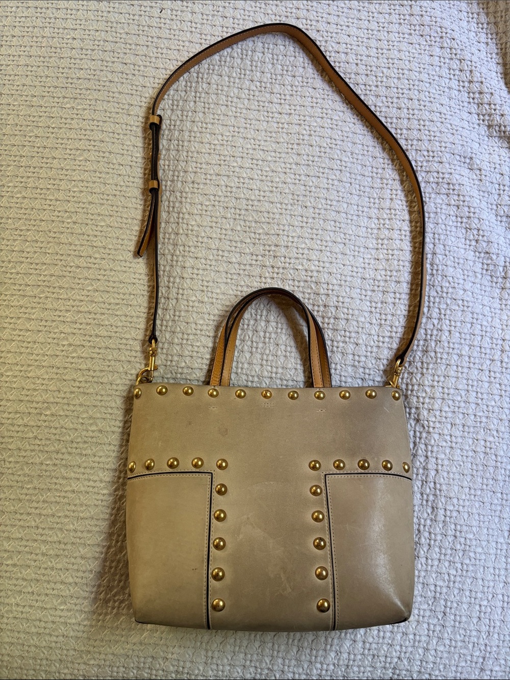 Tory Burch block t-stud tote